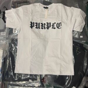 Purple Graphic White Tee